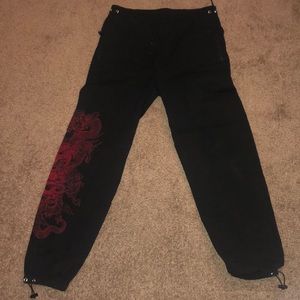 Embroidered Dragon Track Pants